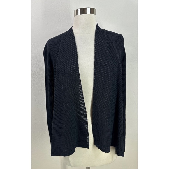 Eileen Fisher Crochet Open Front Cardigan - Picture 1 of 12